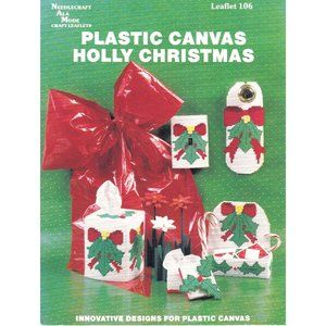 Vintage Plastic Canvas Patterns, Holly Christmas, Ala Mode 1989, Leaflet 106